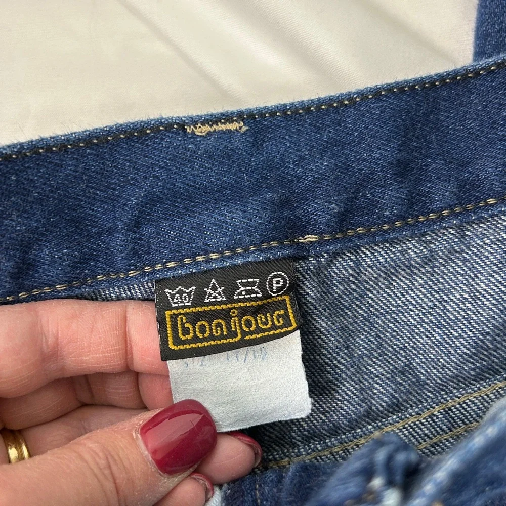 Vintage Bonjour Blue Denim High‎ Waisted Mom Jeans 26 inch waist Size 10 slouchy